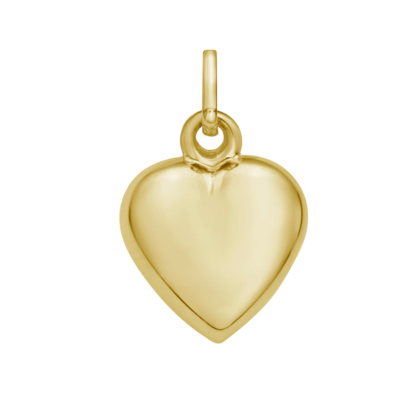 14K Small Heart Charm-Yellow