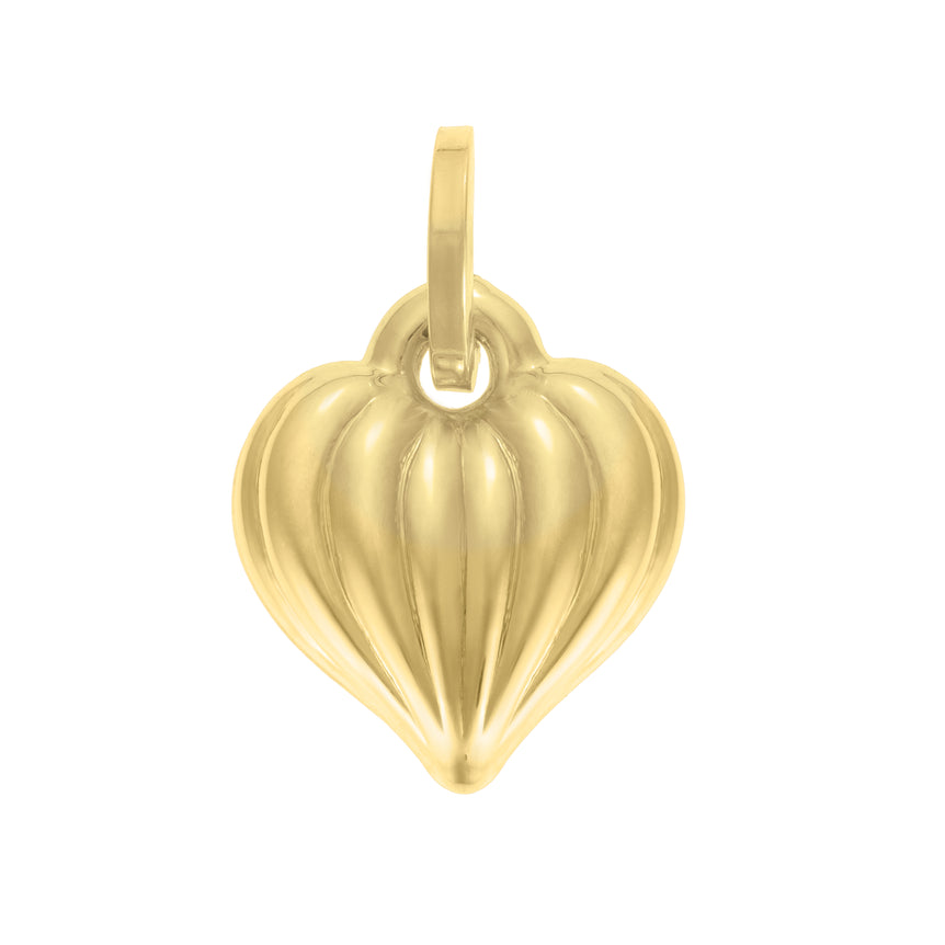 14K Puffy Heart Charm-Yellow