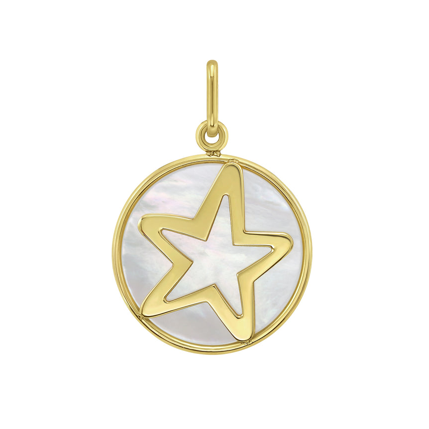 14K Gold MOP Starfish Charm-Yellow