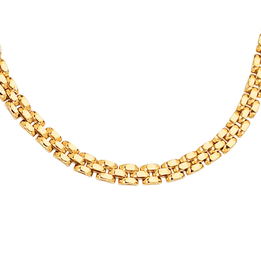 14K Gold 4mm Panther Necklace-Yellow | Box