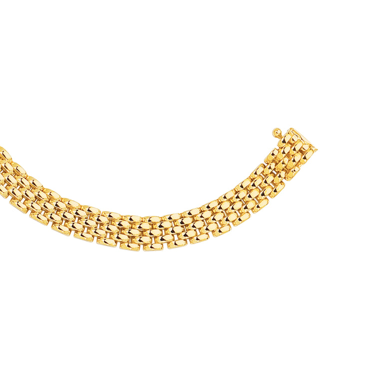 14K Gold 6.5mm Panther Bracelet-Yellow | Box
