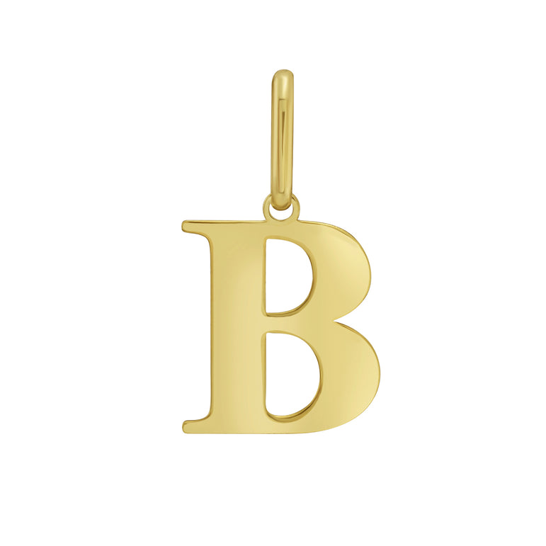 14K Gold Initial B Charm-Yellow