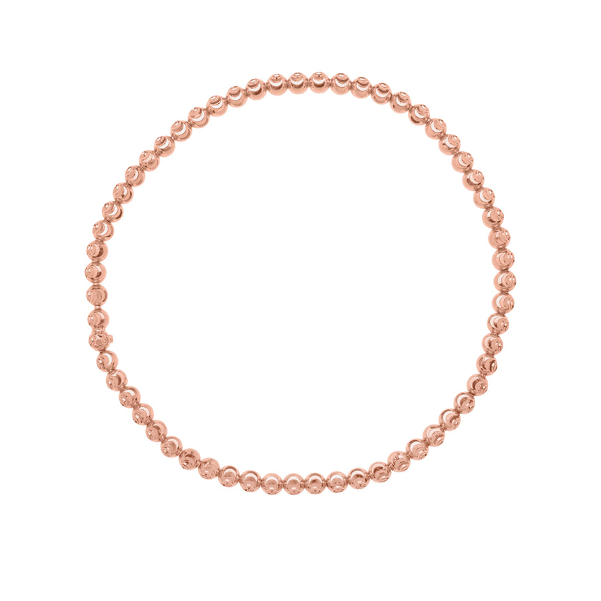 14K Moon-Cut Bead Stretch Bracelet-Rose | Stretchable