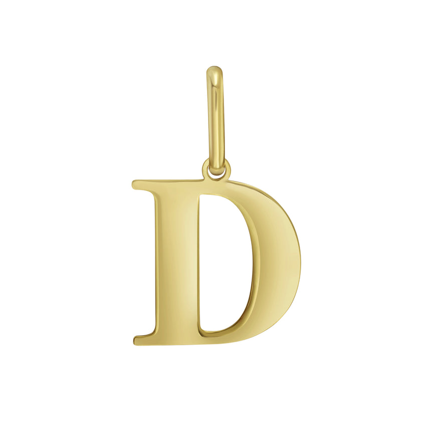 14K Gold Initial D Charm-Yellow