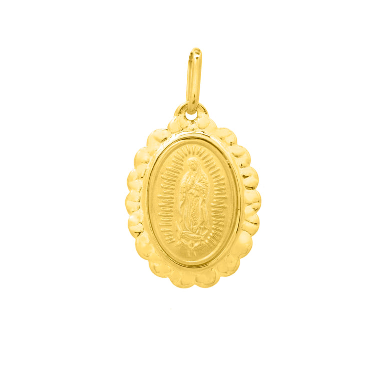 14K Gold Our Lady of Guadalupe Pendant-Yellow