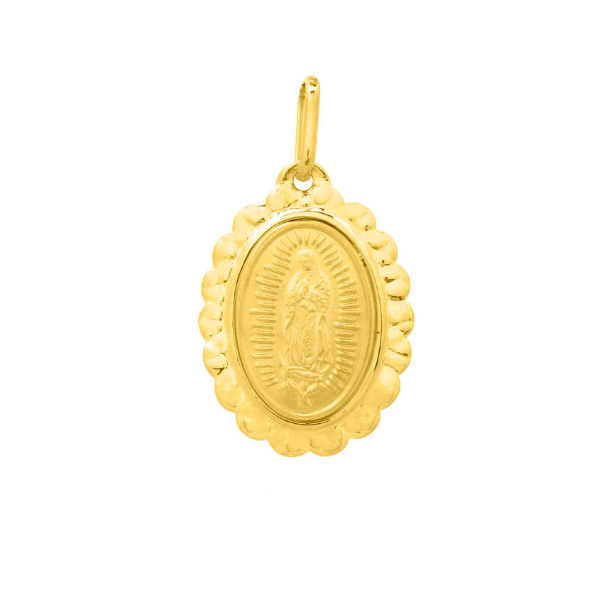 14K Gold Our Lady of Guadalupe Pendant-Yellow