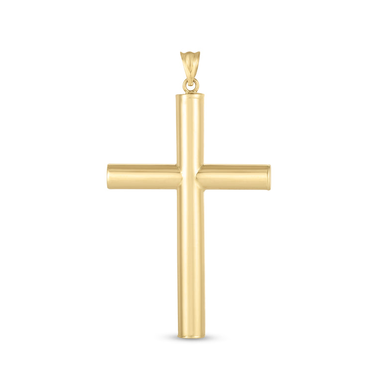 14K Gold Classic Cross Pendant-Yellow