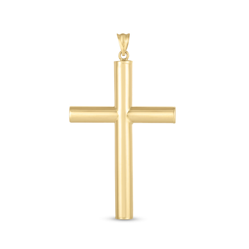 14K Gold Classic Cross Pendant-Yellow