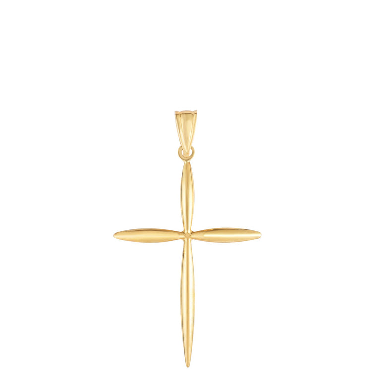 14K Gold Polished Cross-Yellow