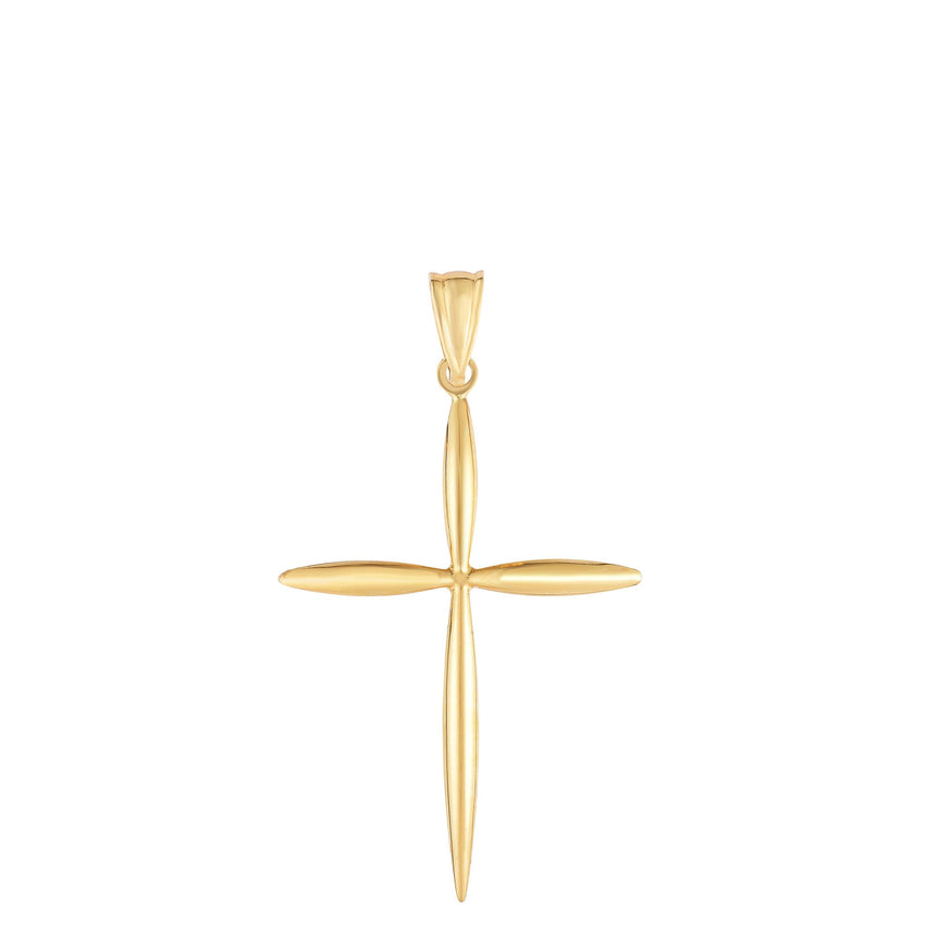 14K Gold Polished Cross-Yellow