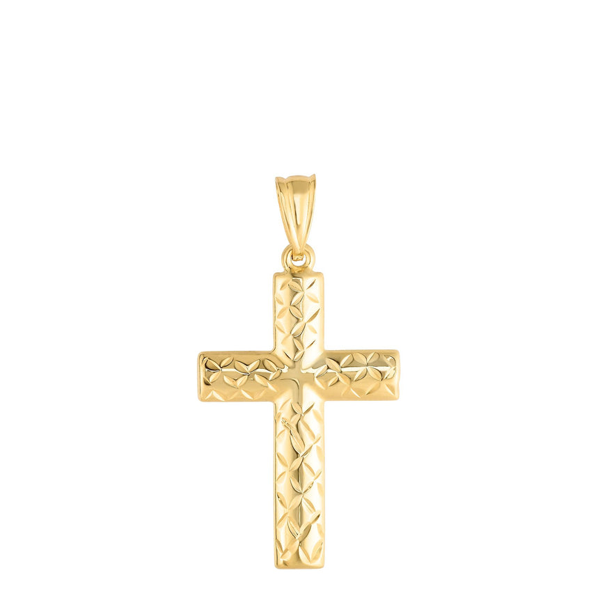 14K Gold Reversible Cross-Yellow