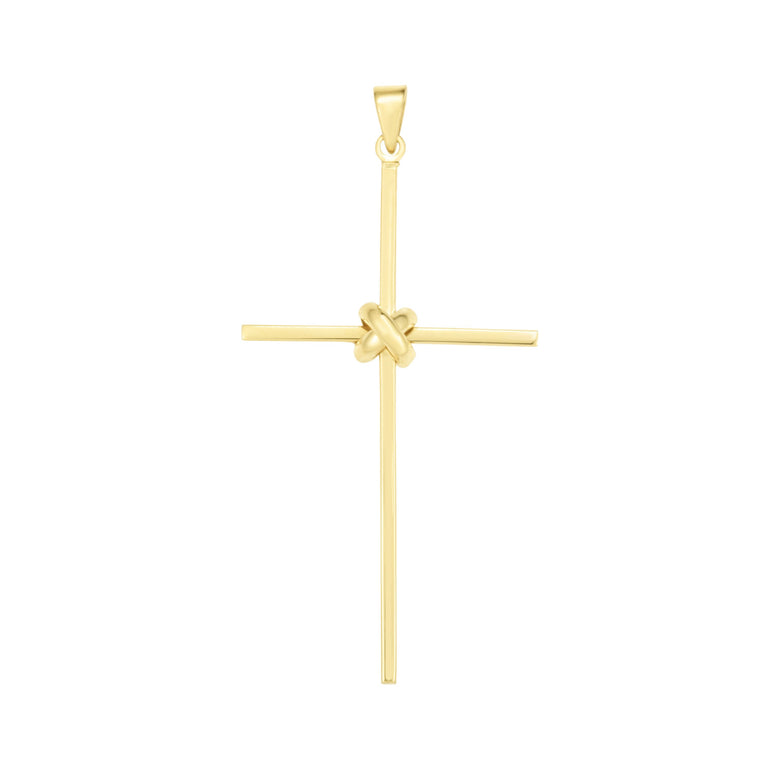 14K Gold Large Thin Cross-Yellow