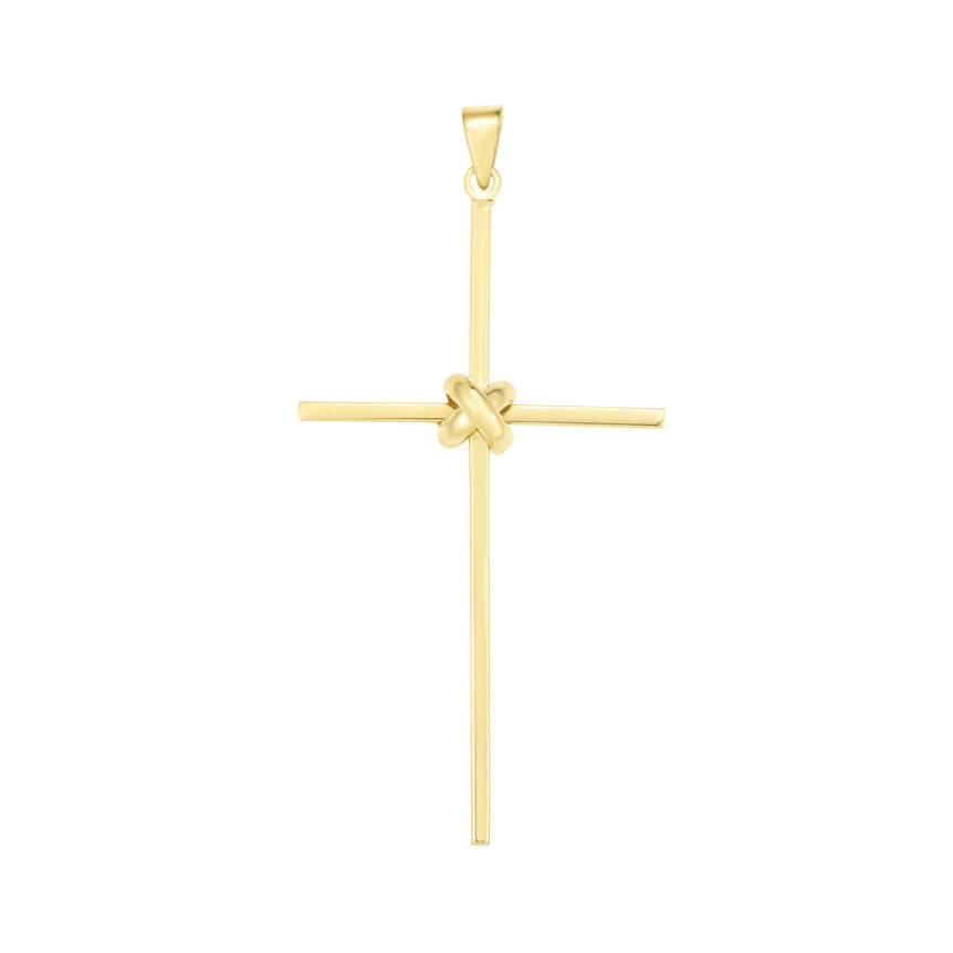 14K Gold Large Thin Cross-Yellow