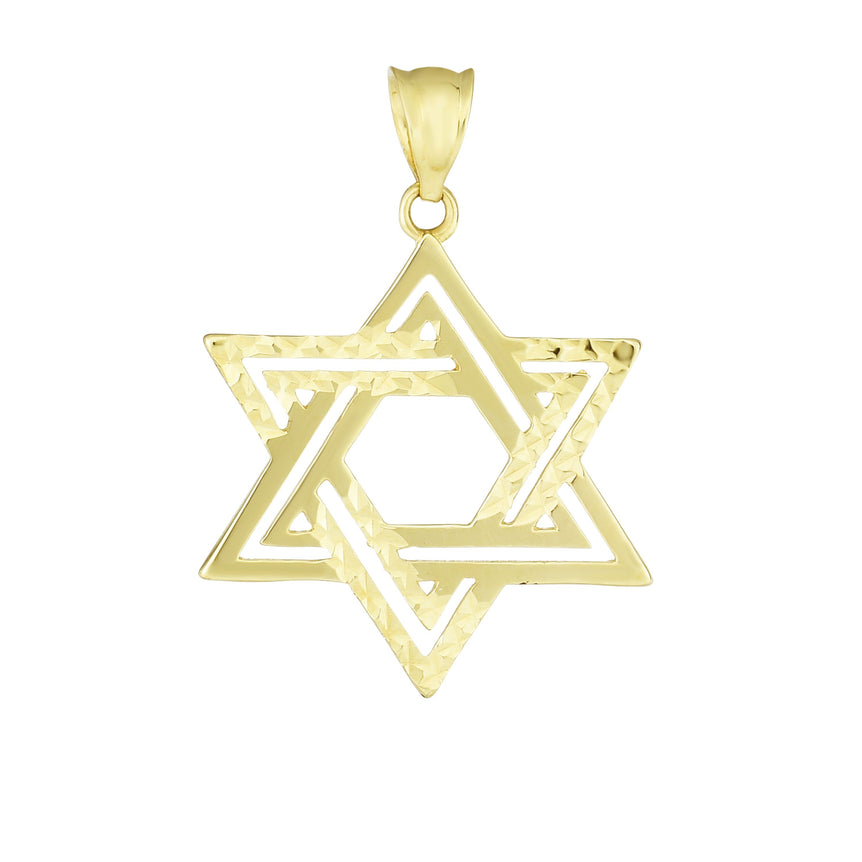 14K Gold Double Row Star of David-Yellow