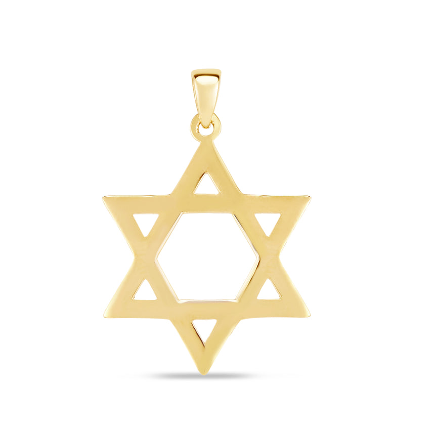 14K Gold Polished Star of David-Yellow