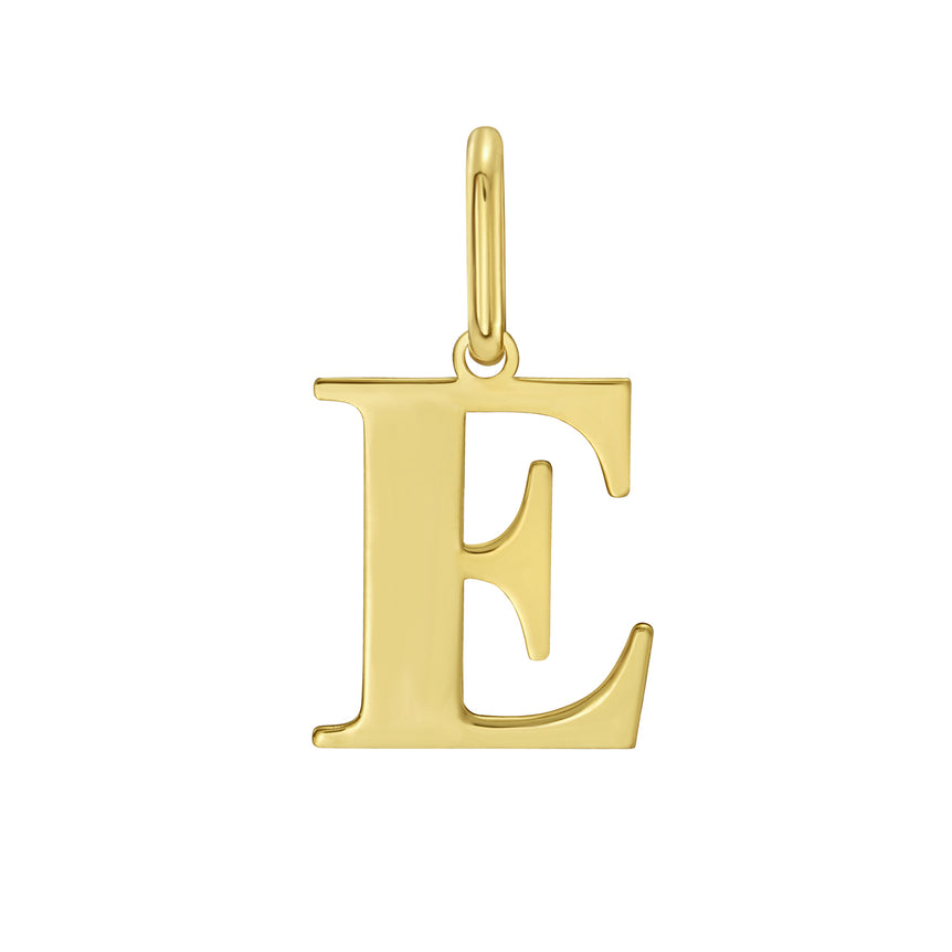 14K Gold Initial E Charm-Yellow