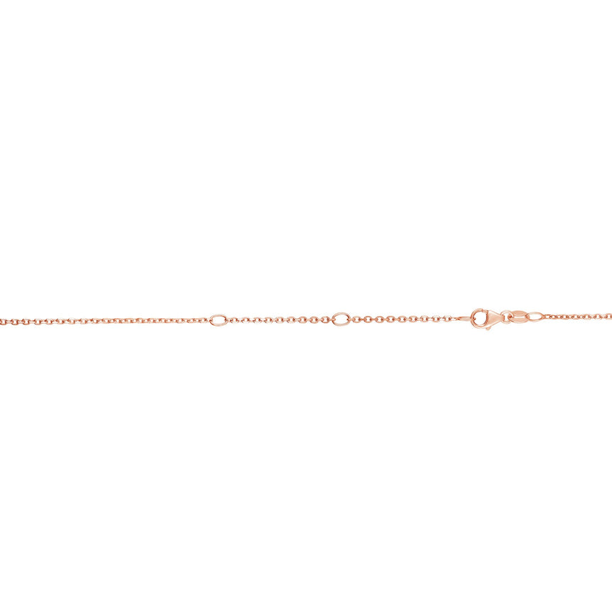 14K Gold 1.2mm Double Extendable Cable Chain -Rose | Pear Shaped Lobster