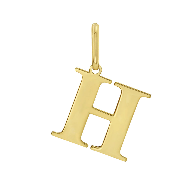 14K Gold Initial H Charm-Yellow