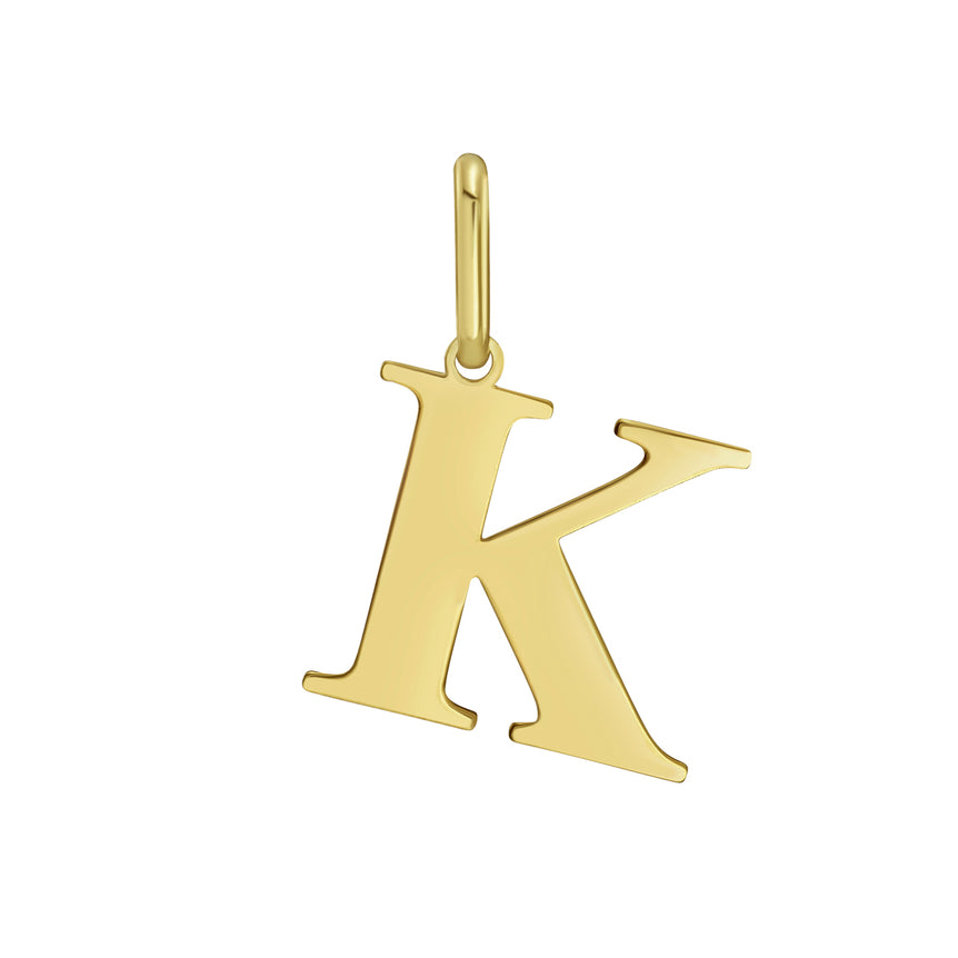 14K Gold Initial K Charm-Yellow