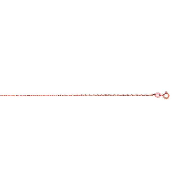 14K Gold .85mm Machine Rope Chain (Carded) -Rose | Spring Ring