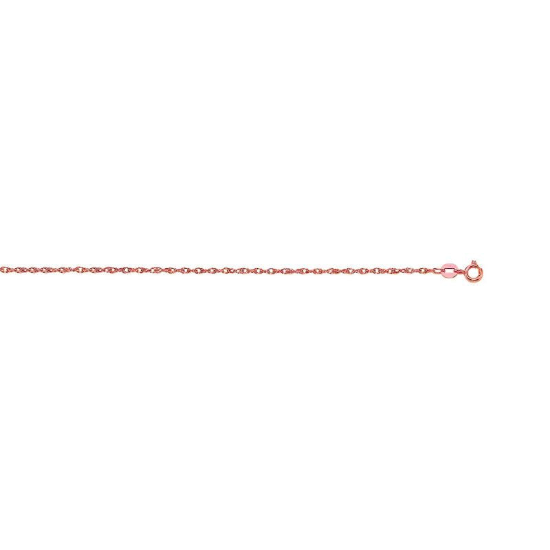 14K Gold .95mm Machine Rope Chain (Carded) -Rose | Spring Ring