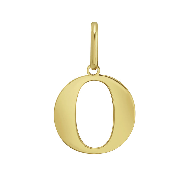 14K Gold Initial O Charm-Yellow