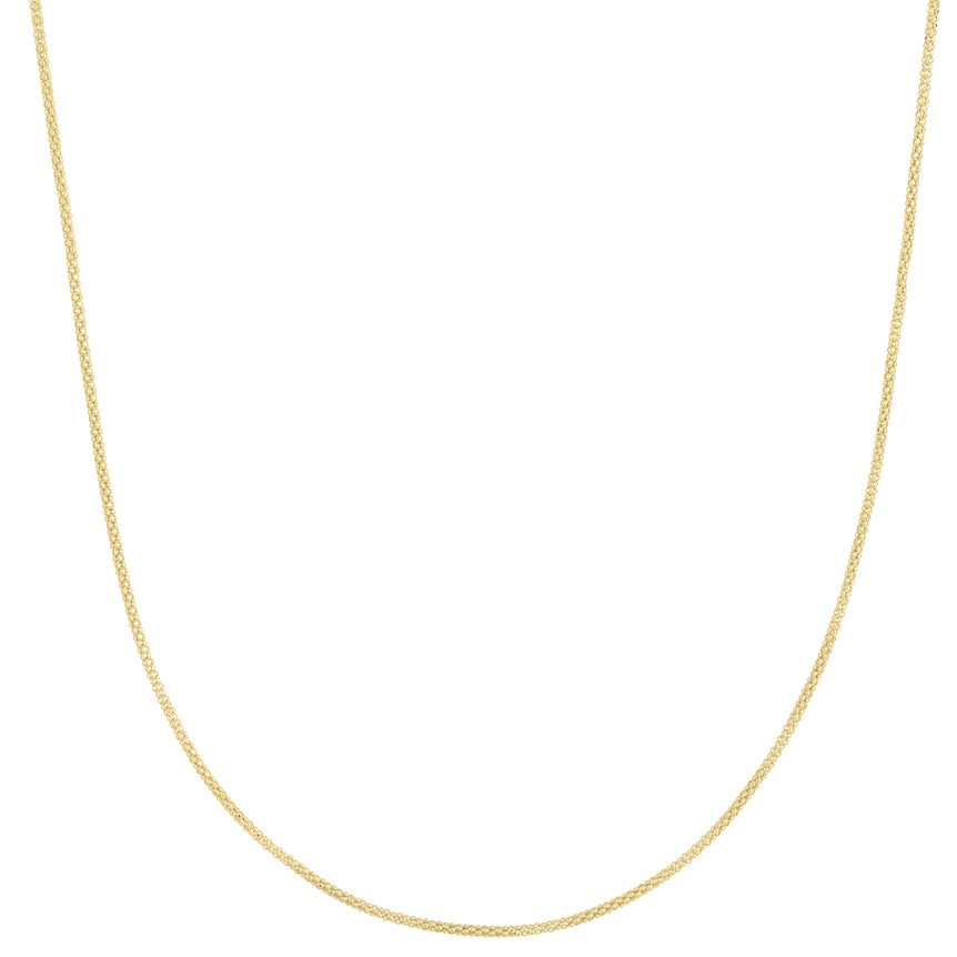 14K Gold 1.3mm Popcorn Chain-Yellow | Lobster
