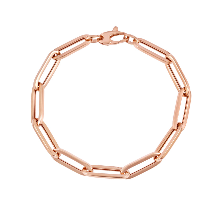 14K Gold 6.1mm Paperclip Chain -Rose | Lobster