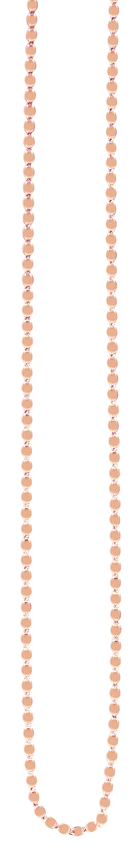 14K Gold 2.2mm Oval Mirror Link Chain -Rose | Lobster
