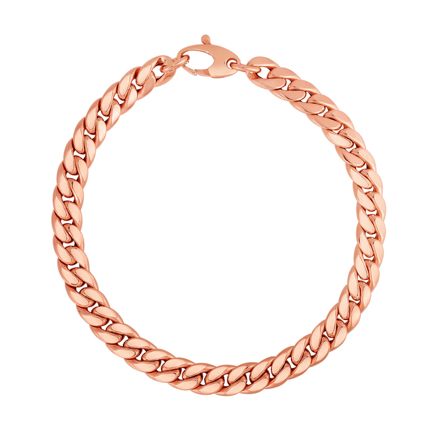 14K Gold Classic Cuban Link-Rose | Pear Shaped Lobster