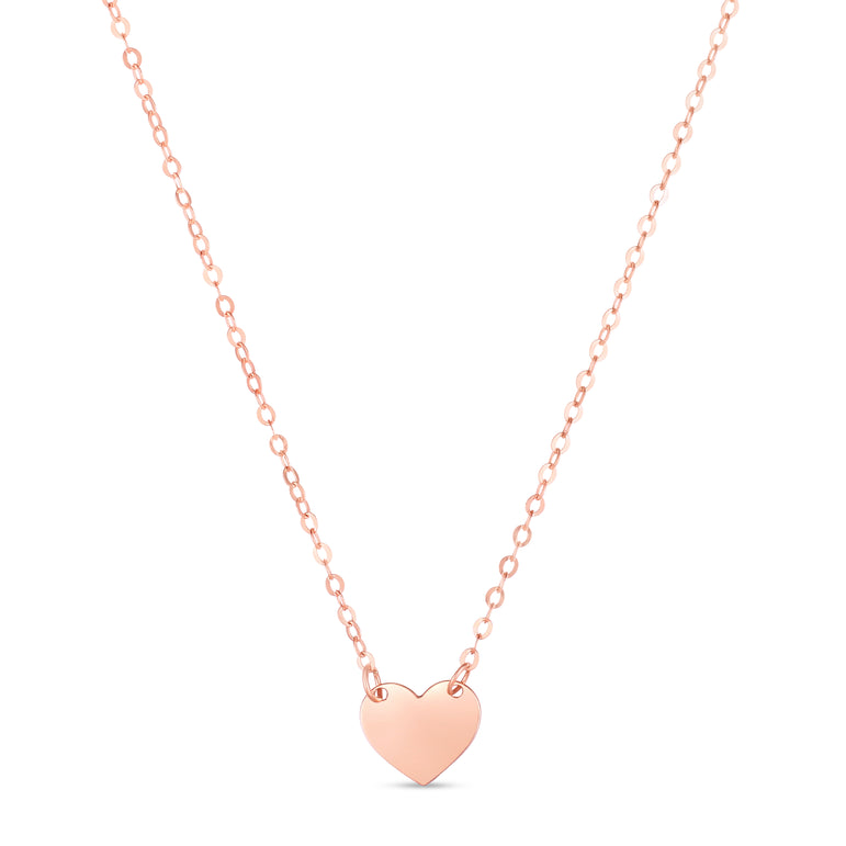 14K Pink Mini Heart Pendant-Rose | Spring Ring