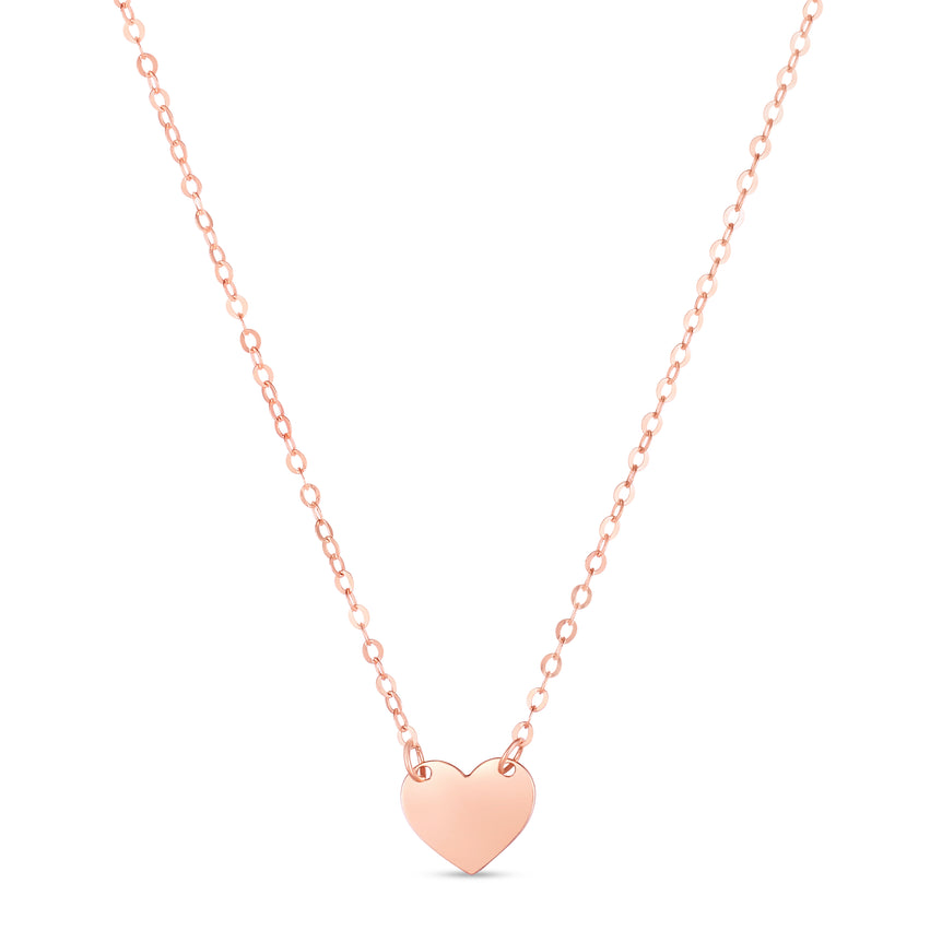 14K Pink Mini Heart Pendant-Rose | Spring Ring
