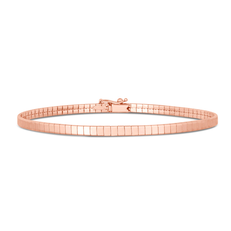 14K Brick Omega Bracelet-Rose | Box with Figure 8