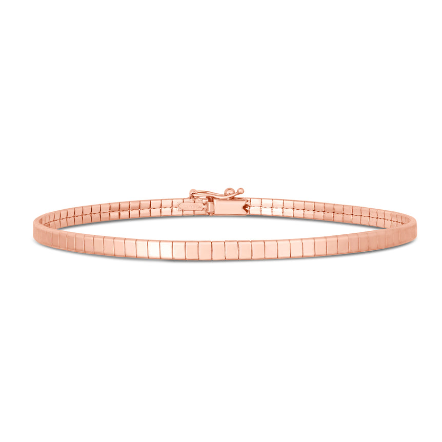 14K Brick Omega Bracelet-Rose | Box with Figure 8
