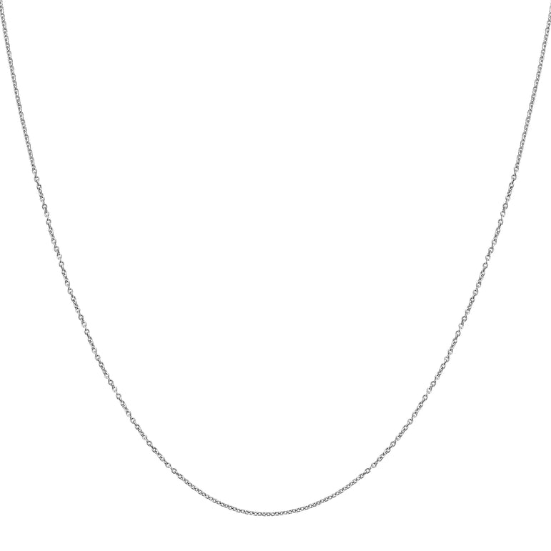 Platinum 1.2mm Oval Cable Chain-White | Lobster