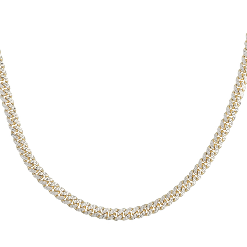 14K 6mm Pave Classic Miami Cuban Chain-Yellow | Box with Both Side Figure 8