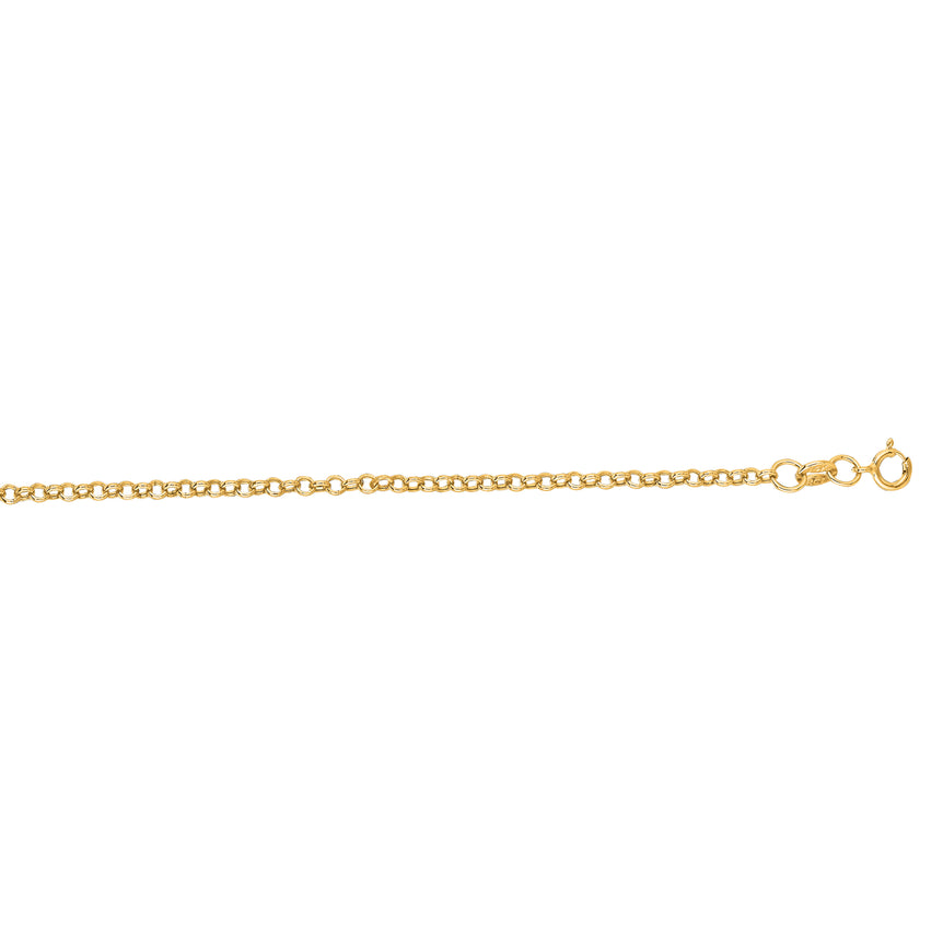 14K Gold 1.9mm Lite Rolo Chain-Yellow | Spring Ring