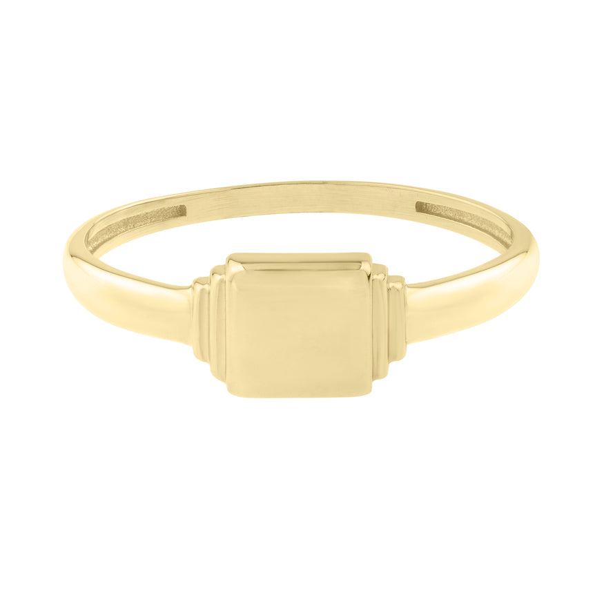 14K Mini Signet Ring-Yellow