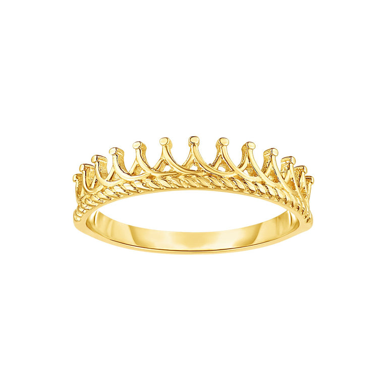 14K Gold Crown Ring-Yellow