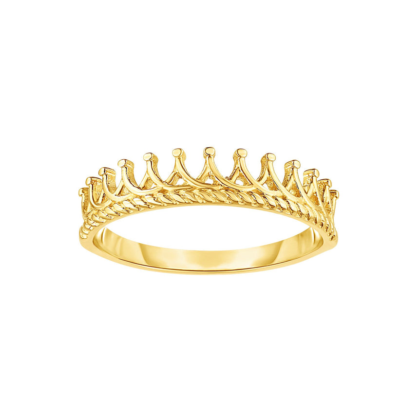 14K Gold Crown Ring-Yellow