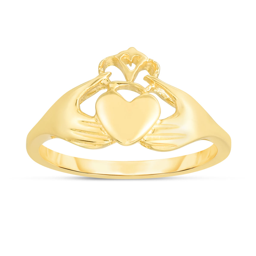 14K Gold Claddagh Ring-Yellow
