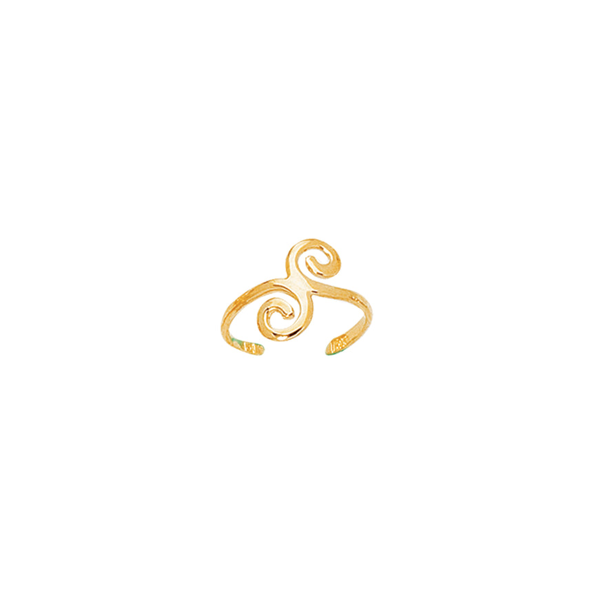 14K Gold Swirl Toe Ring-Yellow