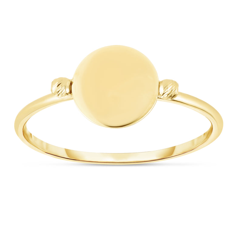 14K Gold Polished Disc Ring-Yellow