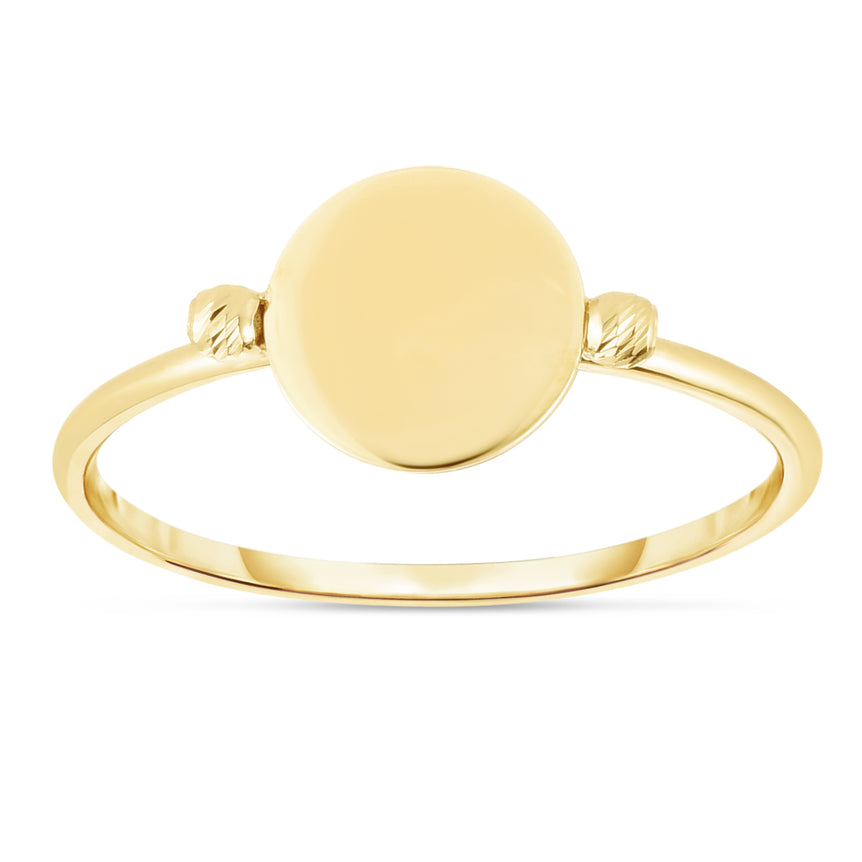 14K Gold Polished Disc Ring-Yellow