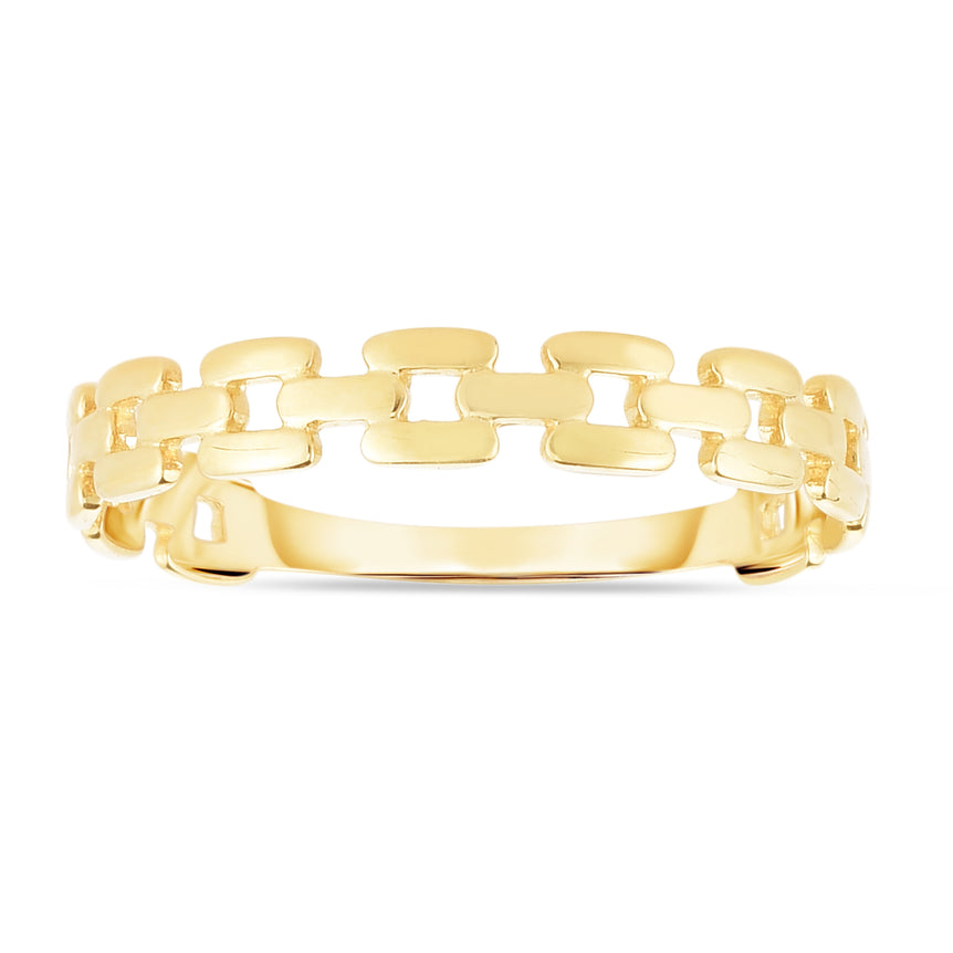 14K Gold Link Ring-Yellow