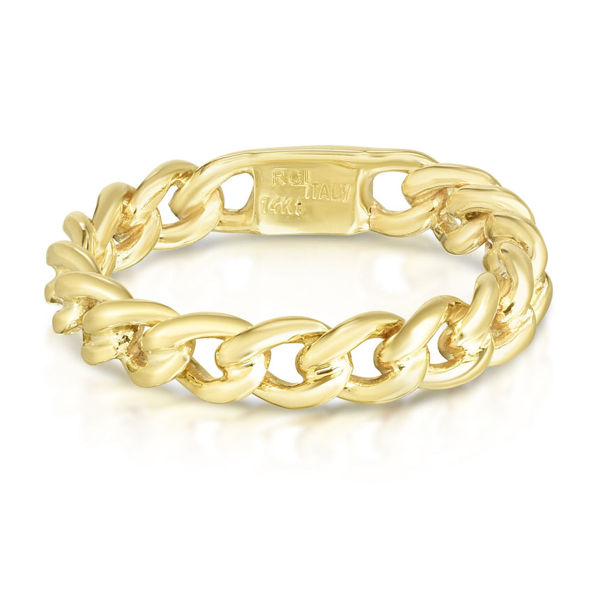 14K Gold Curb Ring-Yellow