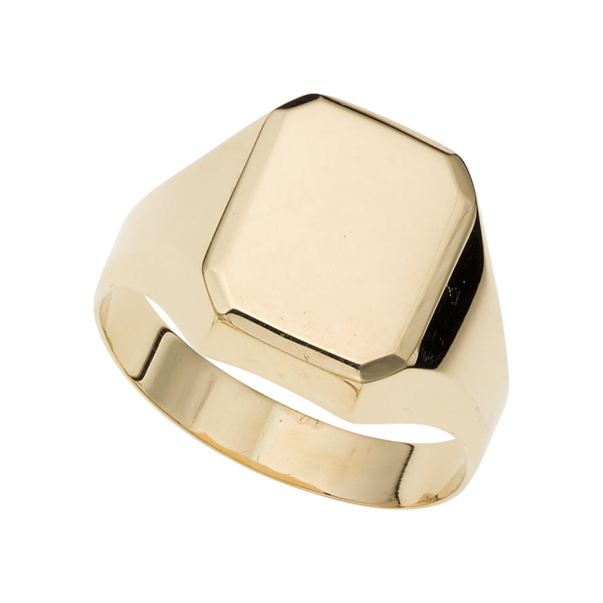 14K Gold Polished Rectangular Signet Ring-Yellow