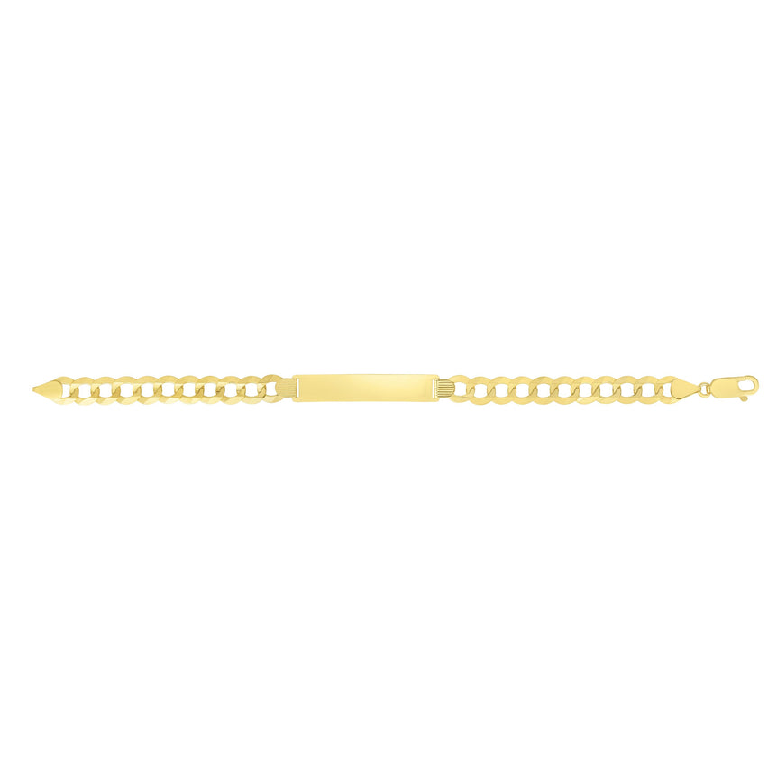 14K Gold 8.3mm Polished Curb ID Bracelet-Yellow | Lobster