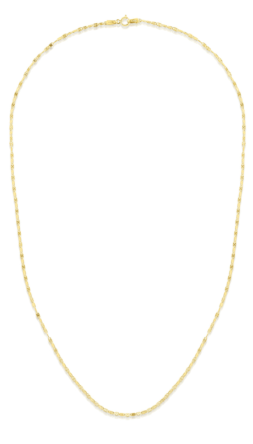 14K Gold 1.7mm Sparkle Valentino Chain -Yellow | Lobster