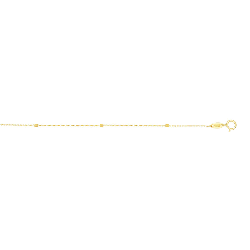 14K Gold 1.5mm Polished Cube Saturn Chain -Yellow | Spring Ring